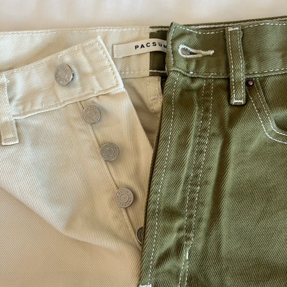 Pacsun green and white denim jean shorts - Picture 2 of 3